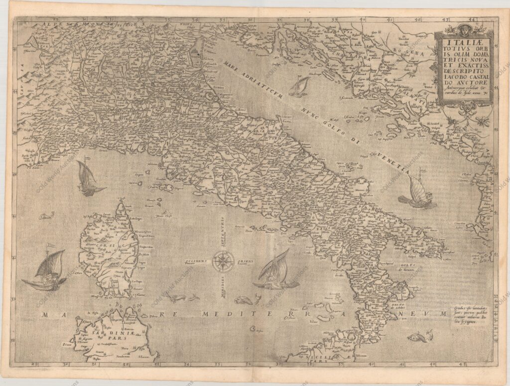 Map of Italy from 1578