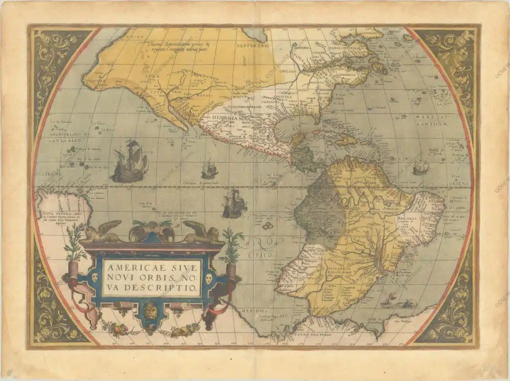 Mapa do Hemisfério Ocidental de 1579 Mapa do Hemisfério Ocidental de 1579