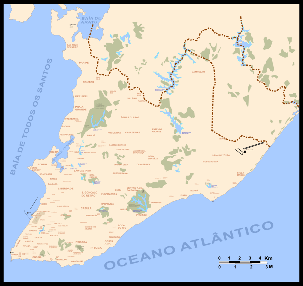 Mapa dos bairros de Salvador da Bahia Mapa dos bairros de Salvador da Bahia